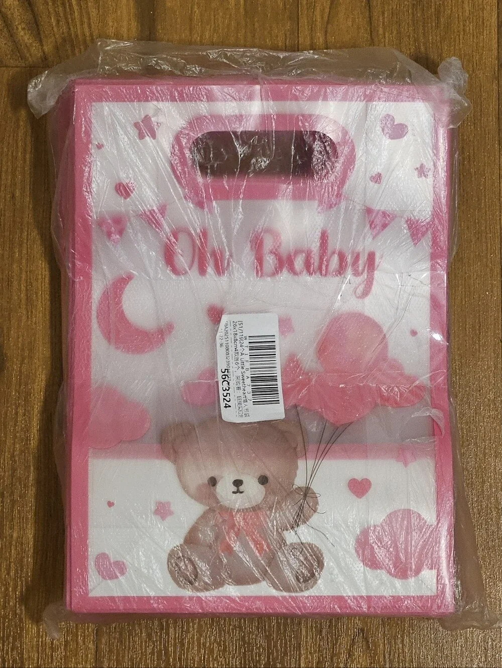 Pink 'Oh Baby' Plastic Favor Bags 24ct.